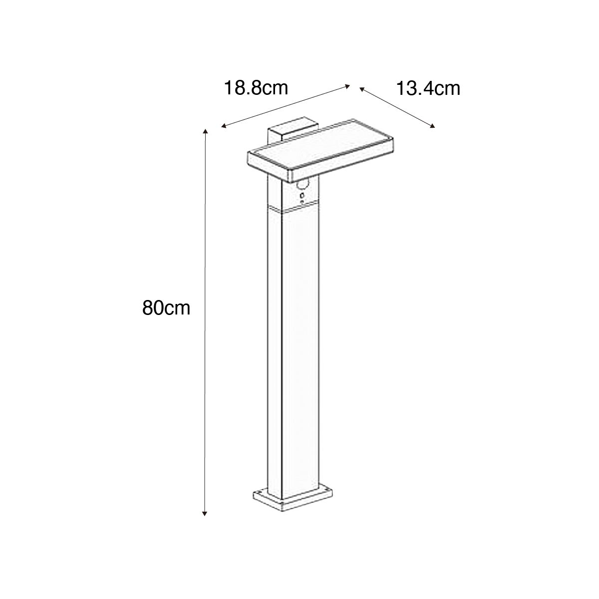 Staande buitenpaal donkergrijs 80 cm incl. LED en dimlicht op solar - Sunnie