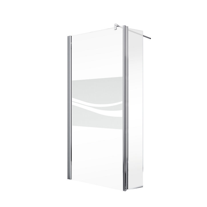 Paroi de douche fixe à l'italienne + déflecteur, 100 x 190 cm, Schulte NewStyle, Walk In, verre transparent anticalcaire, Liane