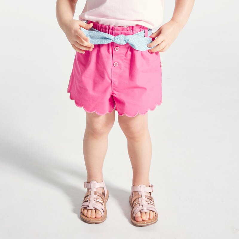 Short festonné à ceinture imprimée rose bébé fille Rose