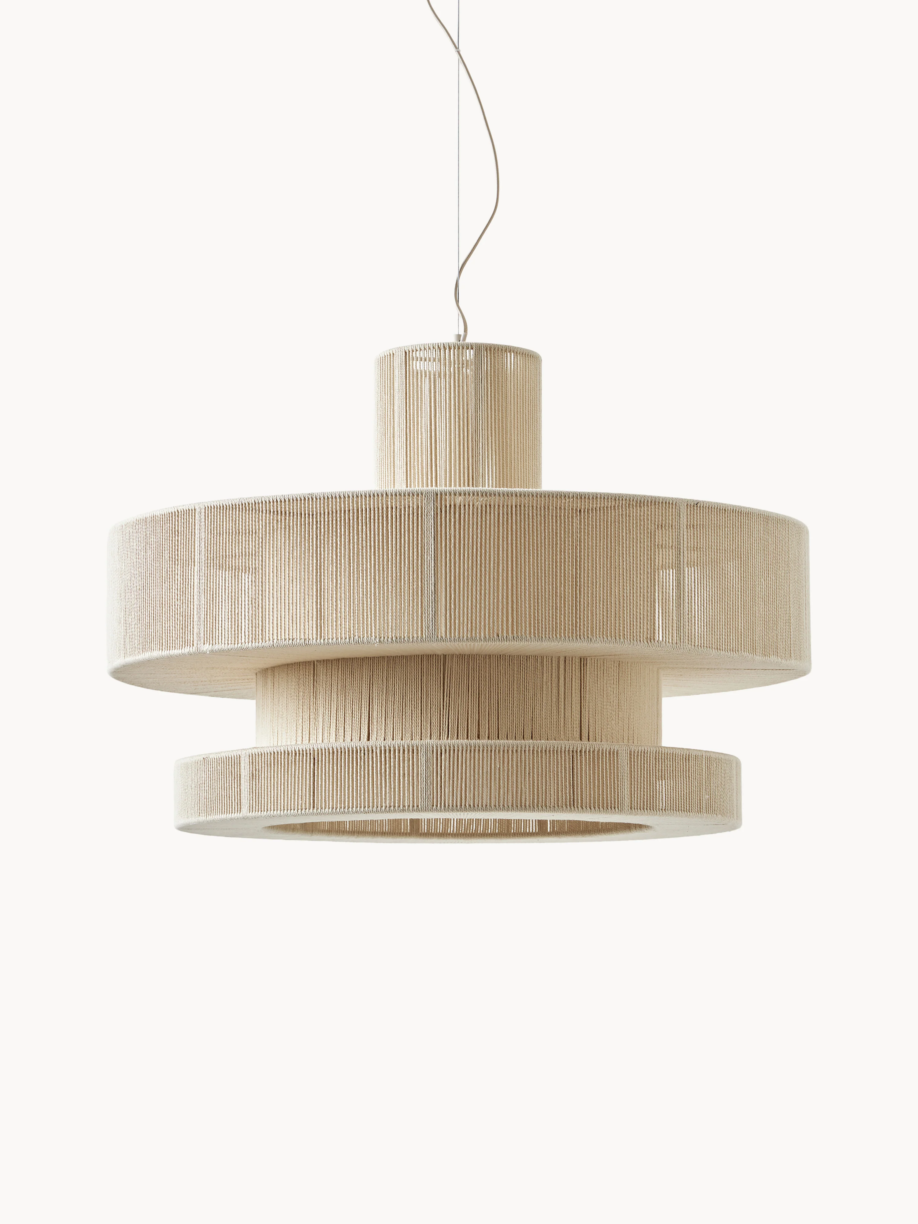 Grote hanglamp Lace van linnen draad