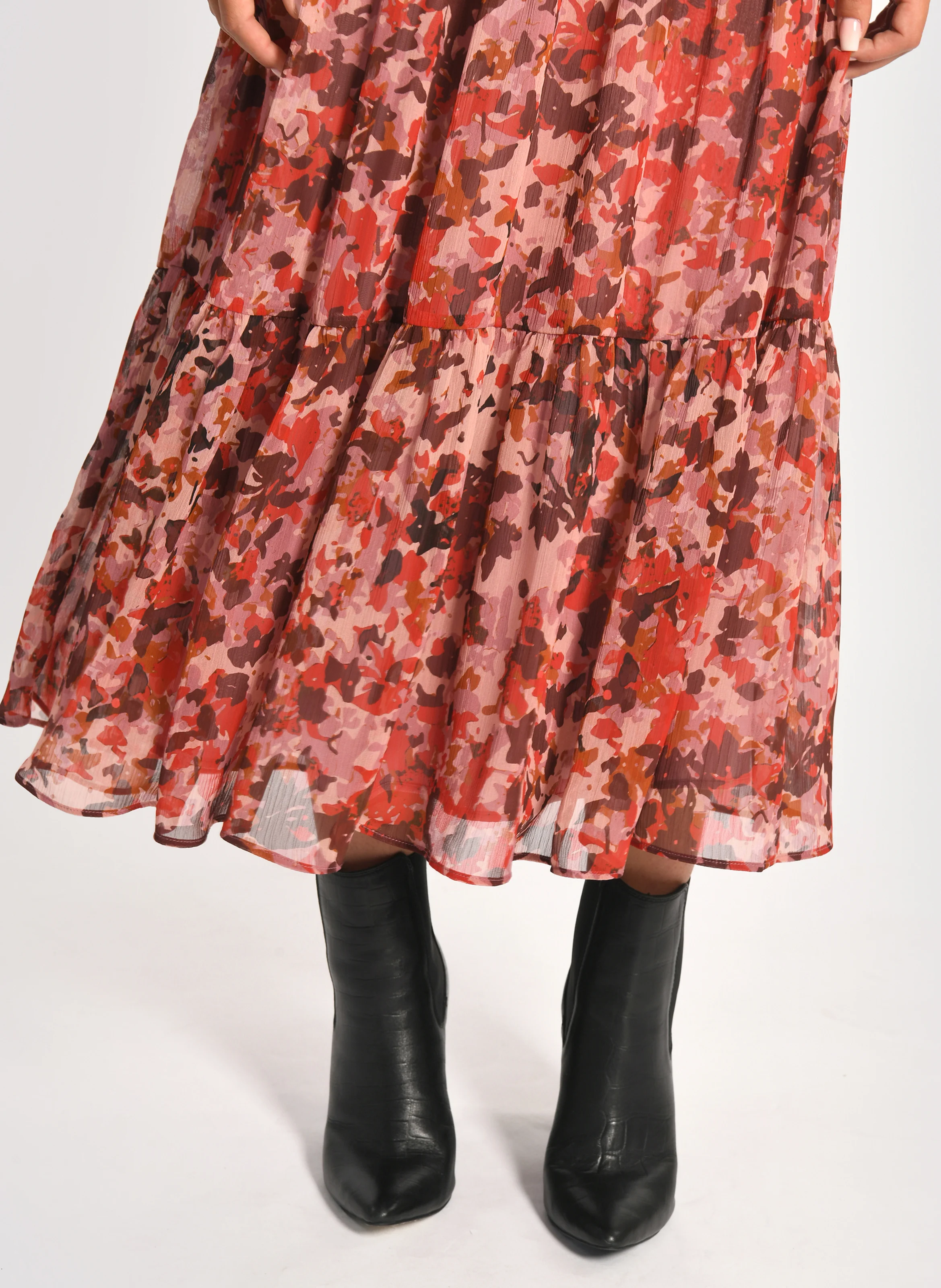 CONSTANCE - Robe longue col V | Multicolore