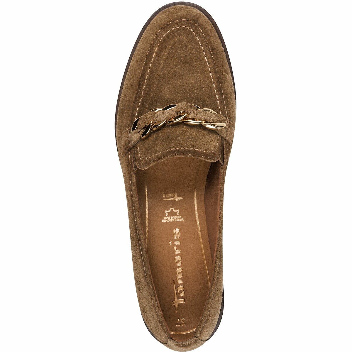 TAMARIS<br>Mocassins em leer