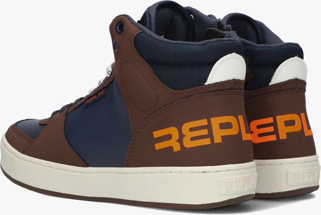 REPLAY blauwe replay hoge sneaker cobra