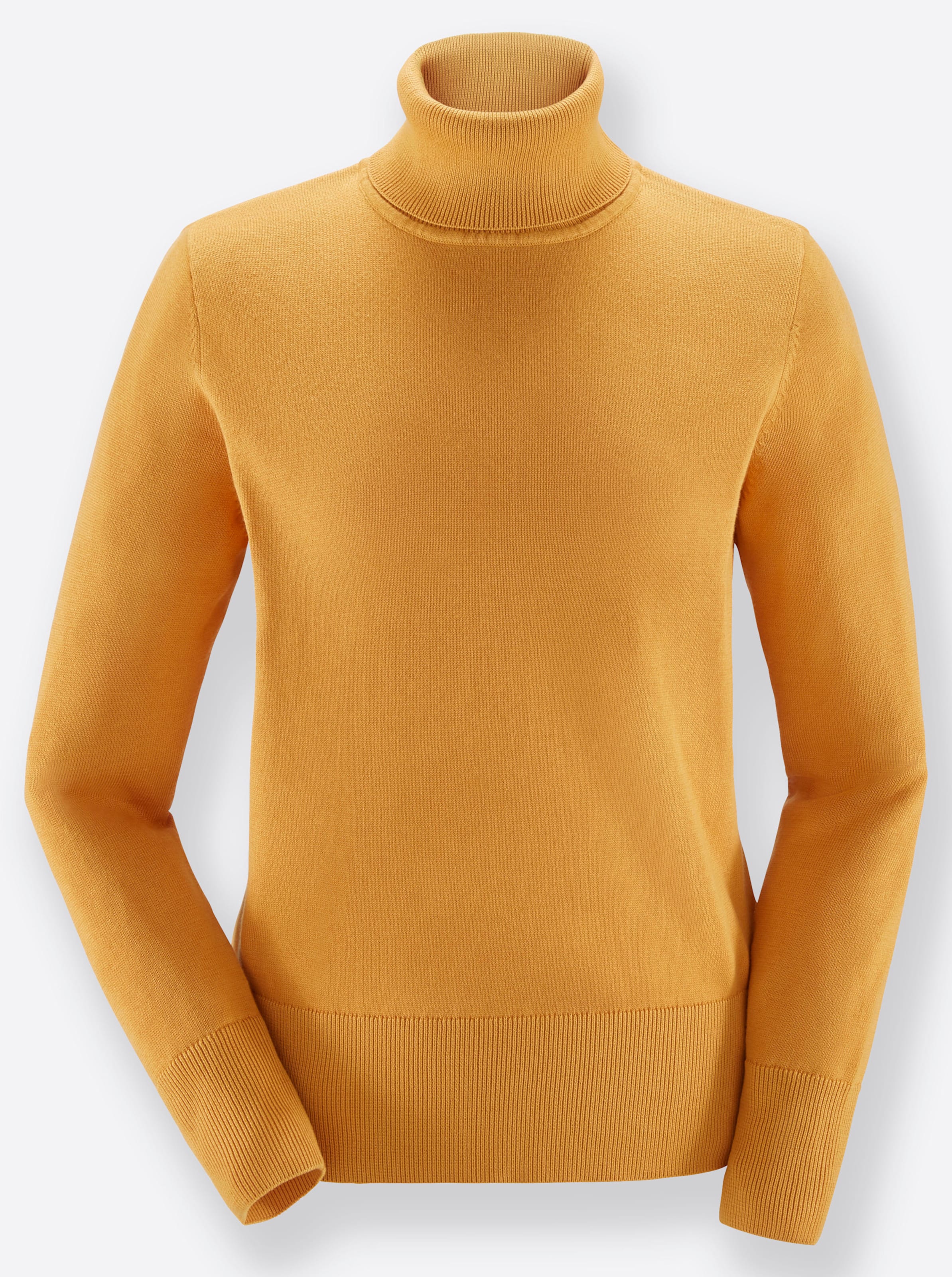 Rollkragenpullover in curry