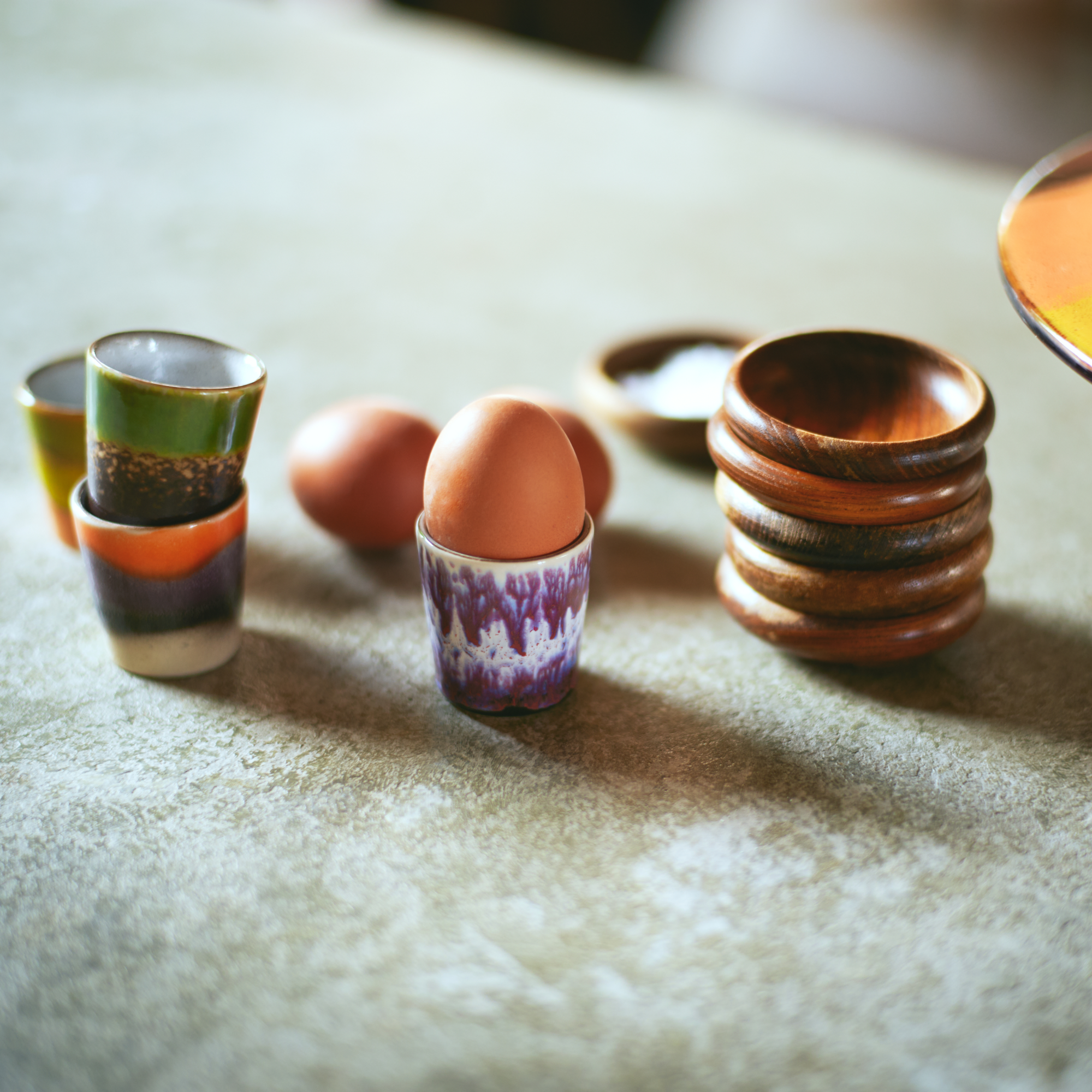Servies 70's Ceramics Eierdopje Island - set van 4