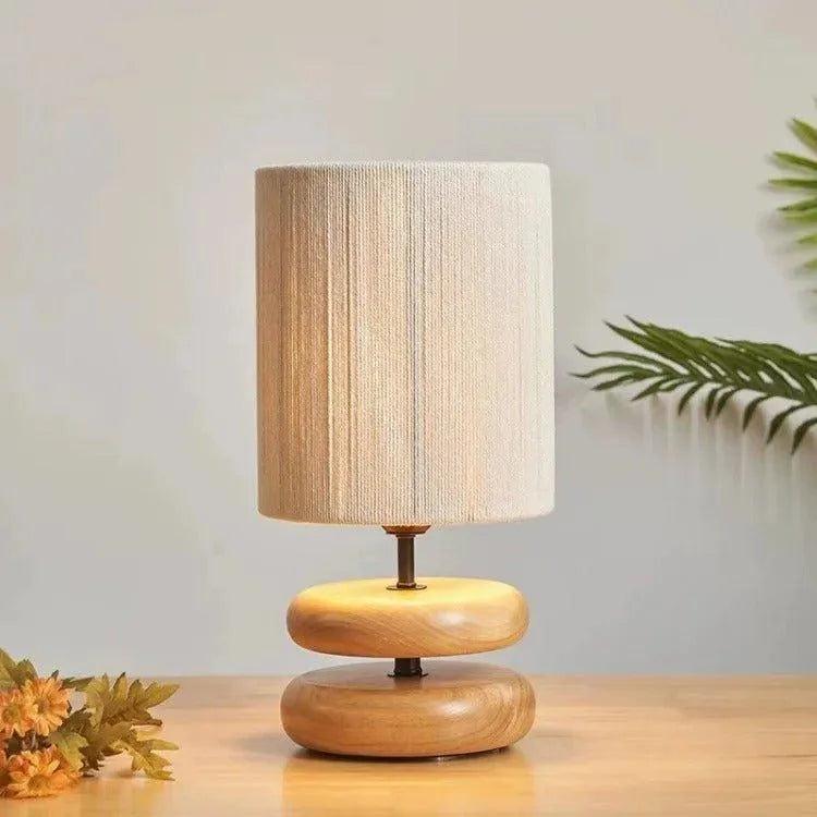 Japanese Modern Retro Style Table Lamp | Solid Walnut Wood Desk Lights