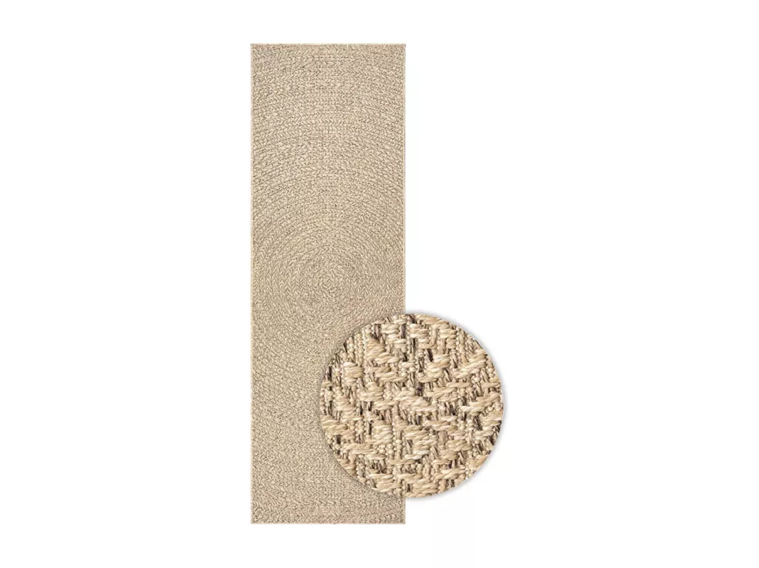 Tapis 80x200 cm aspect de jute intérieur et extérieur