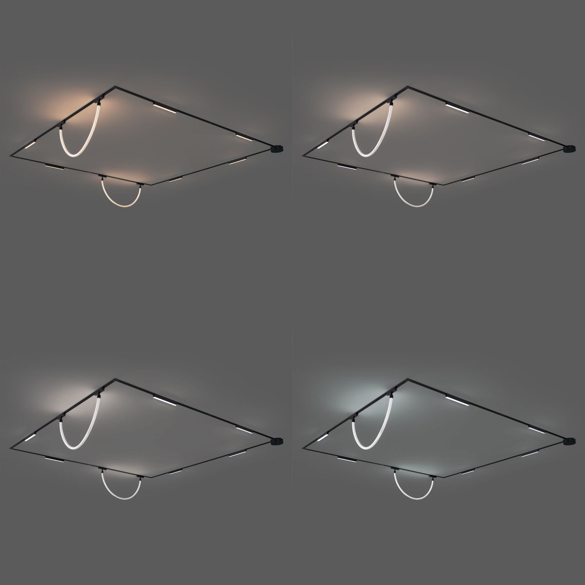 Railsysteem met 6 plafondlampen en 2 hanglampen zwart 1-fase - Magnetic Marra Tautau