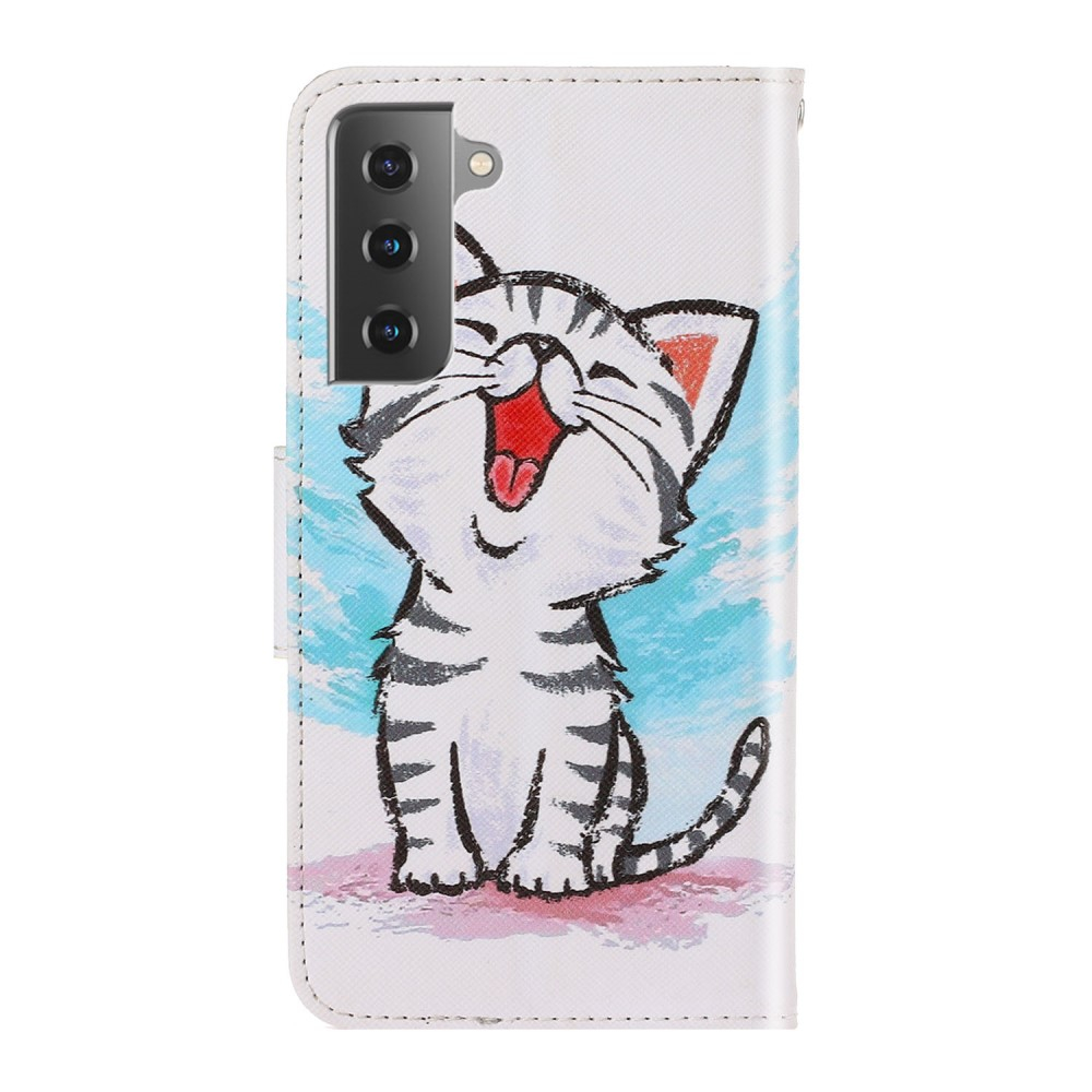 Samsung Galaxy S21 FE 5G Leder Tasche - Katze