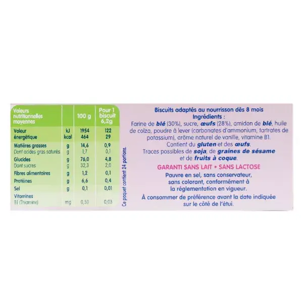 Picot Meus Primeiros Biscoitos Boudoir de Baunilha Sem Lácteos +8m 150g