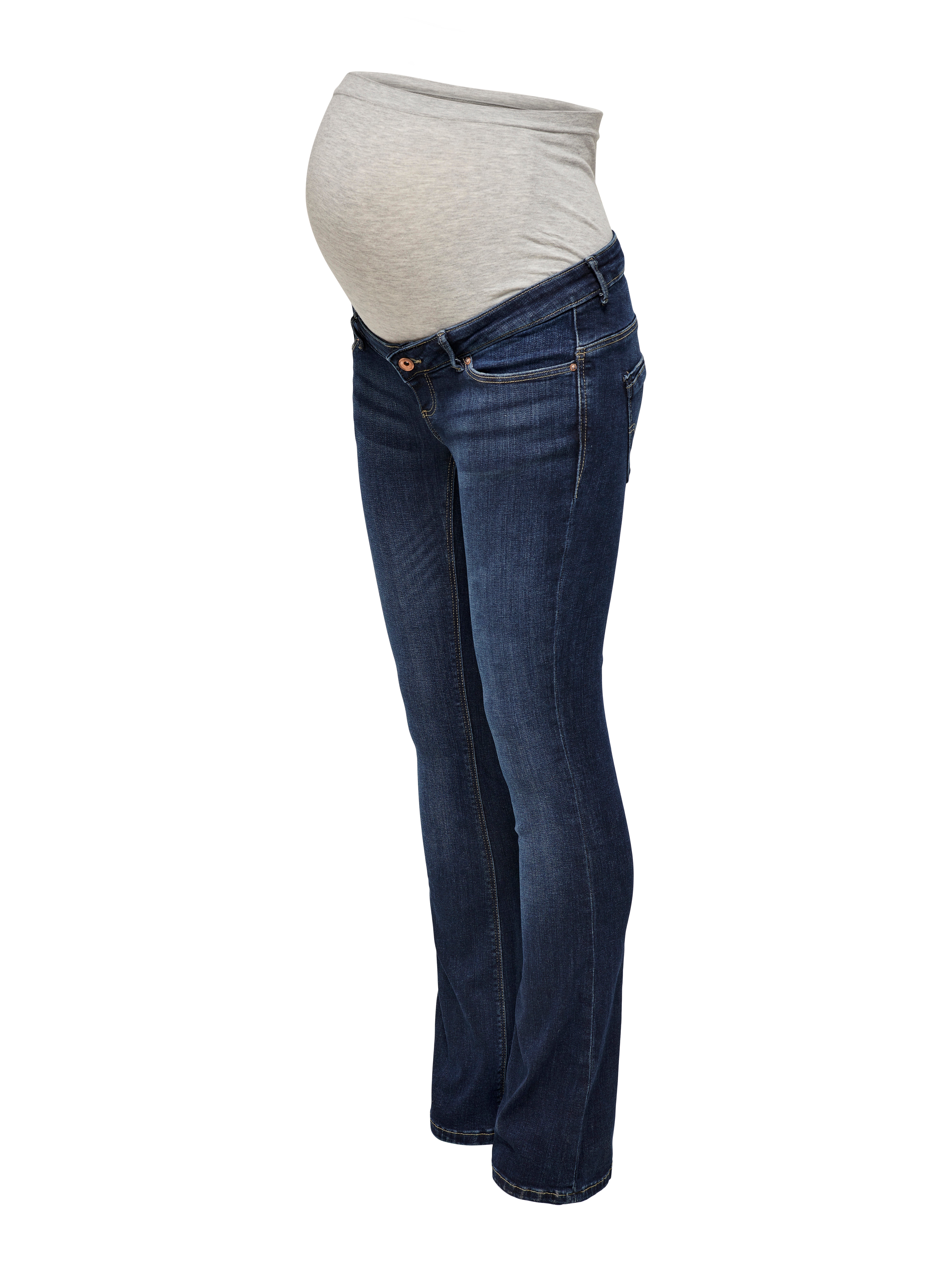 OLMPAOLA Hohe Taille Ausgestellt Jeans Dark Blue Denim