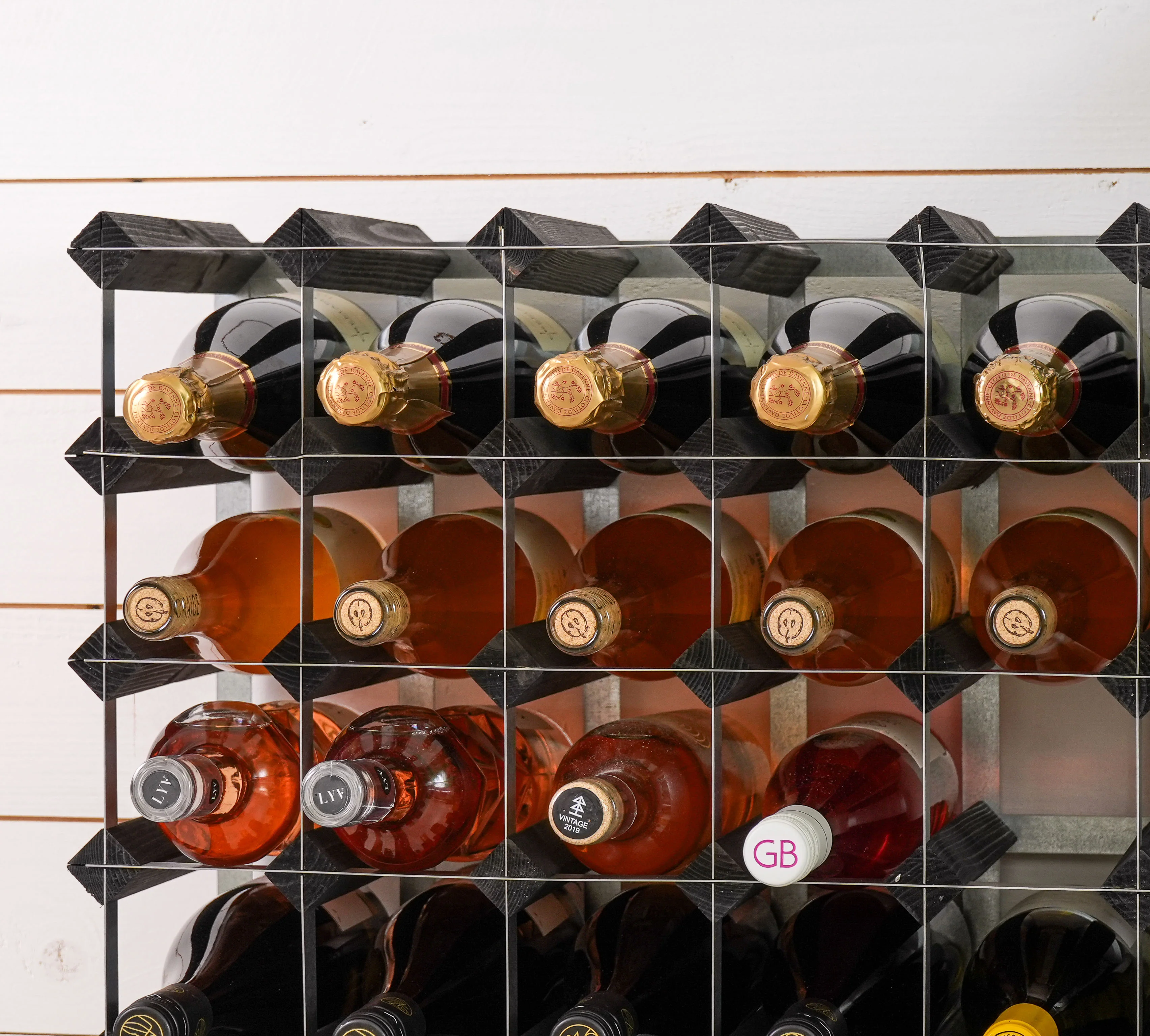 Traditional Wine Rack  Vinreol, 30 flasker - sort ask