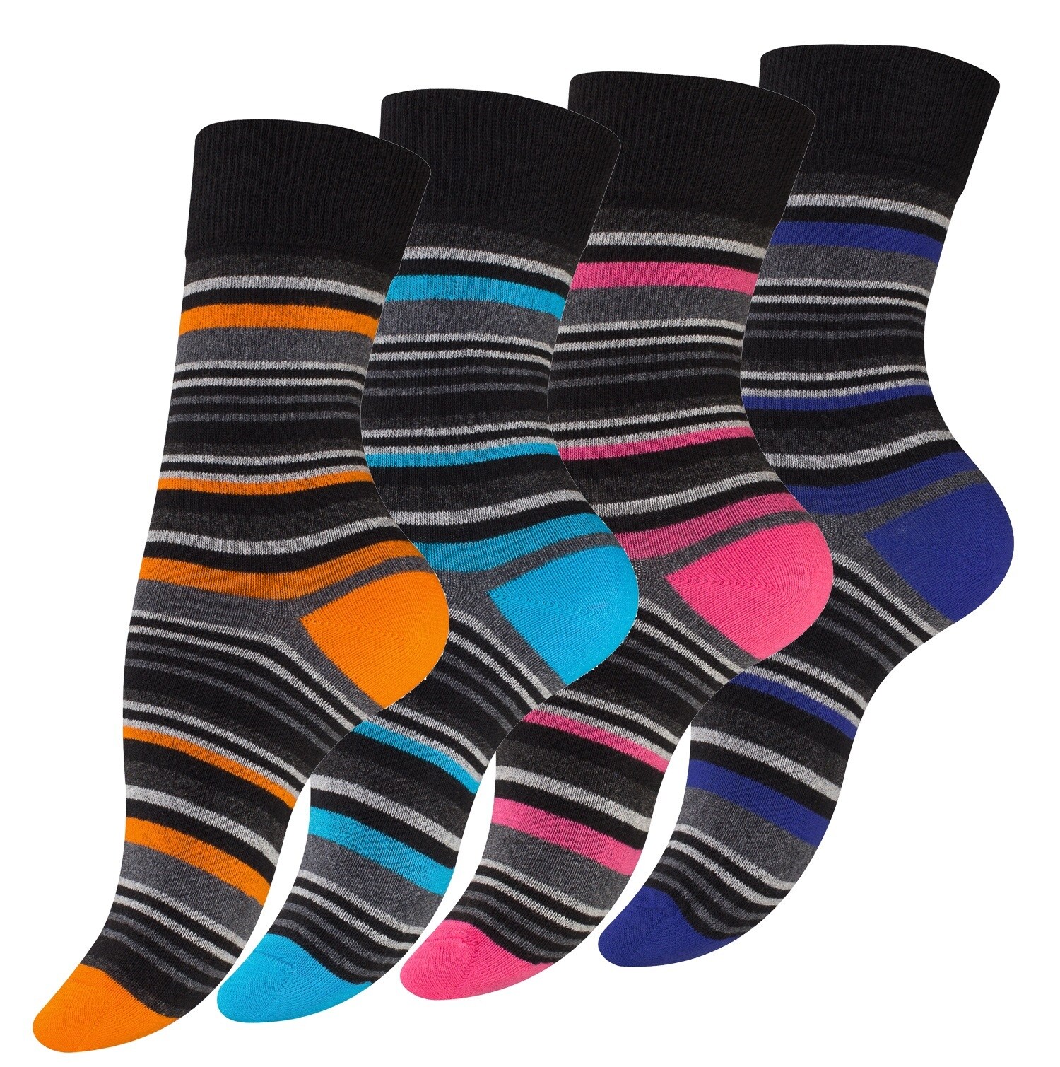 Vincent Creation® Damen Socken 8 Paar mit Streifen