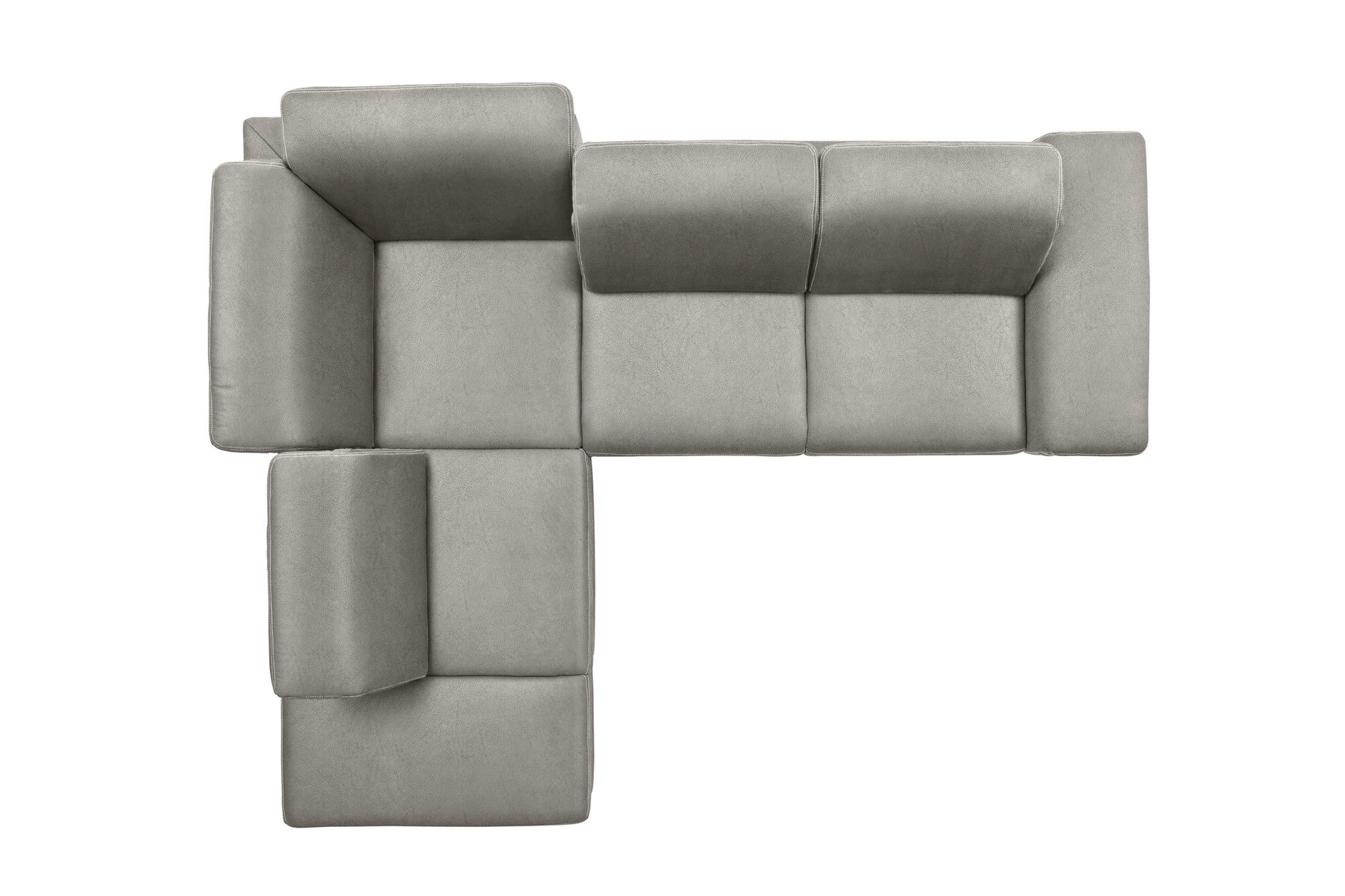 polsterpower Boxspringsofa - Saddle alu - Basismodell - Ottomane links