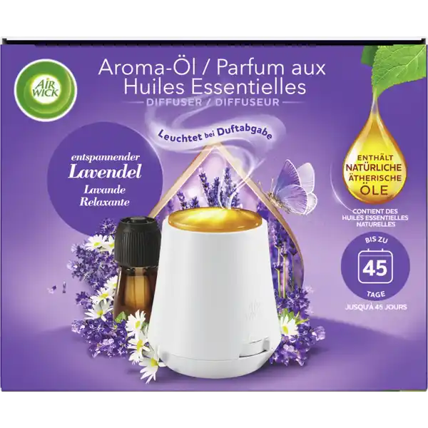 Fühl dich wohl Aroma-Öl Diffuser Entspannender Lavendel Starter-Set