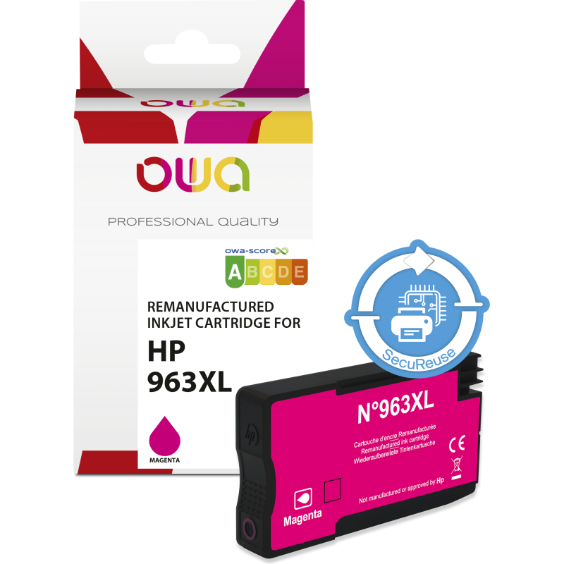 Cartouche d'encre remanufacturée OWA - haute capacité - Magenta - pour HP 963XL