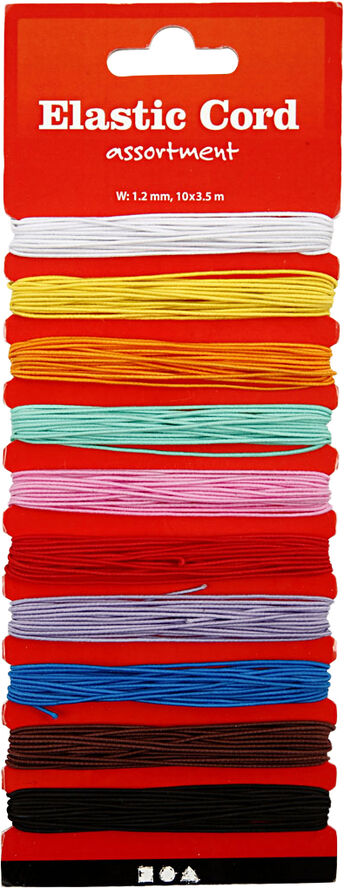 Creativ Company Elastiksnor, tykkelse 1 mm, 10x3,50m.