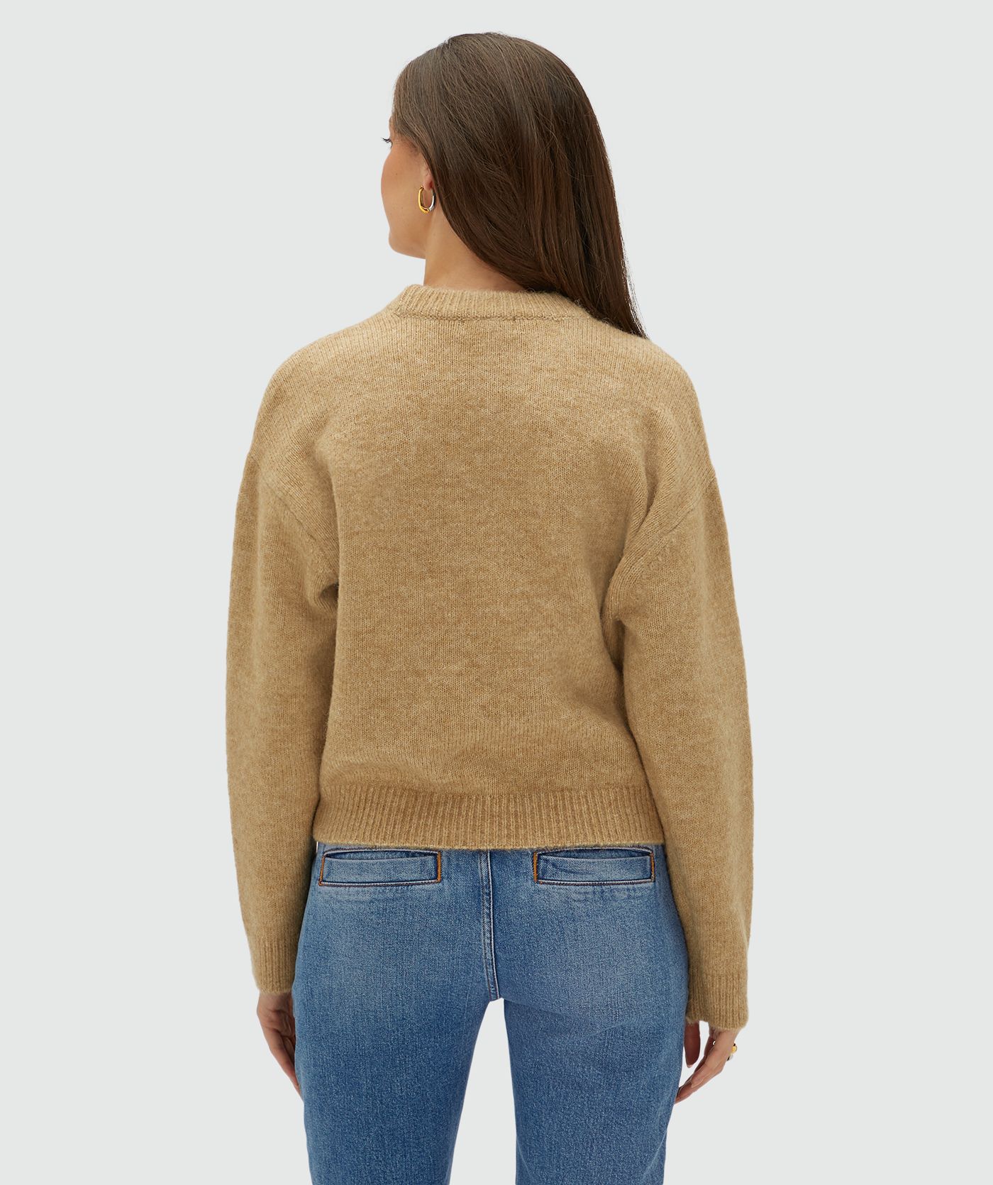 JV-IZE oversized trui - light brown melange