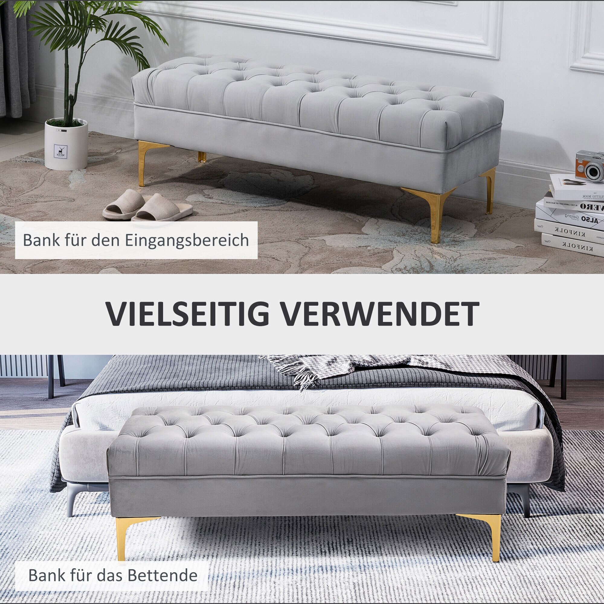HOMCOM Polsterbank 118 x 45 x 42 cm (LxBxH)