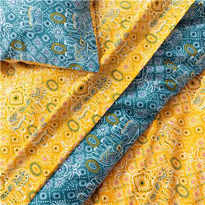 Linge de lit polycoton motif éléphant - BECQUET CRÉATION