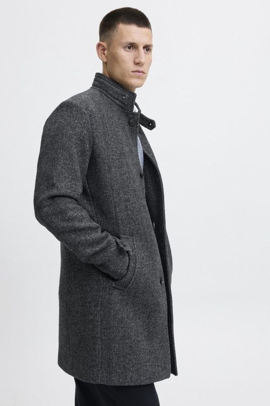 Jack & Jones - Melton - Wollen Jas - Winddicht - Hoge Hals