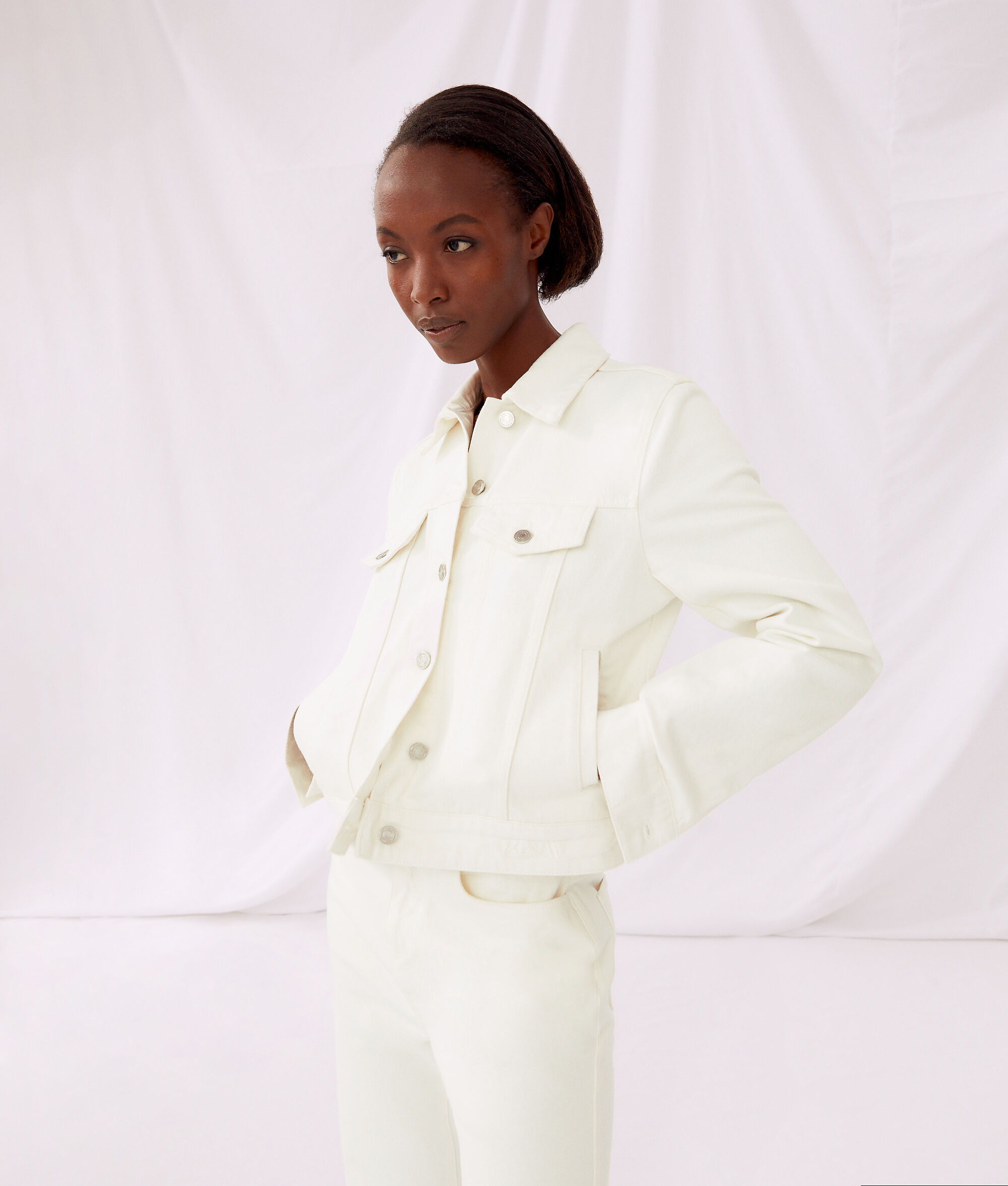 VESTE EN JEAN BLANC KARL X AMBER VALLETTA