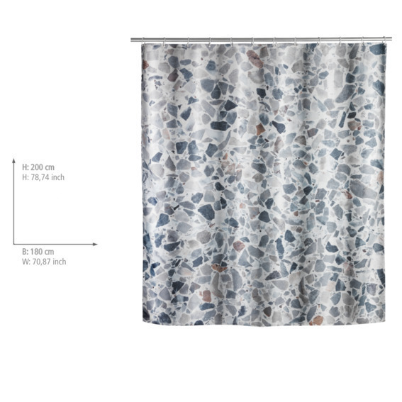 Wenko douchegordijn 180x200cm terrazzo inclusief ringen