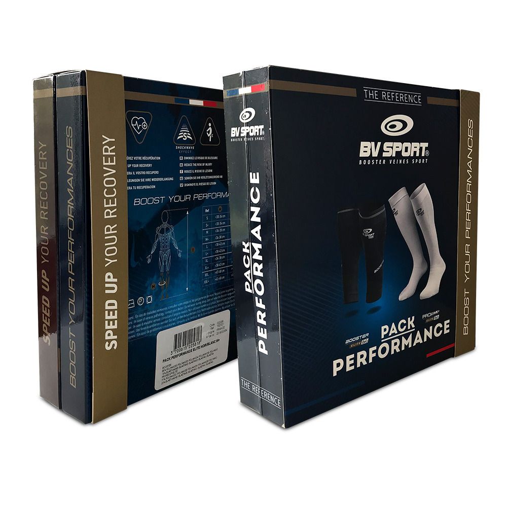 BV Sport PACK PERFORMANCE ELITE - Manchons + Chaussettes noir/blanc