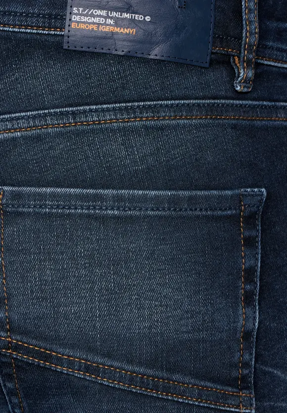 Slim Fit Jeans - dark indigo random wash