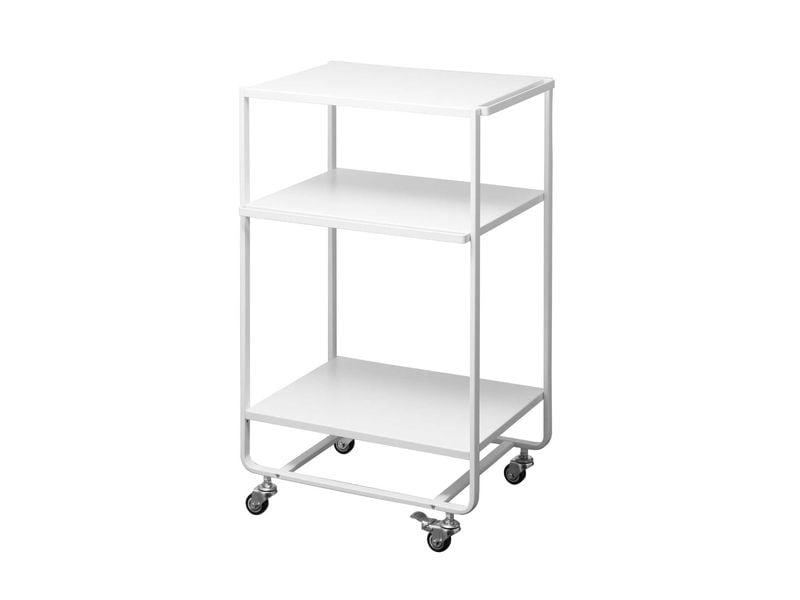 Yamazaki Küchenwagen Tower 49 x 81.5 x 38 cm, Weiss Dreistufiger Wagon mit Griff