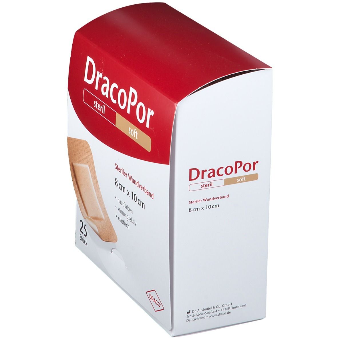 DracoPor Soft hautfarben 8 cm x 10 cm steril