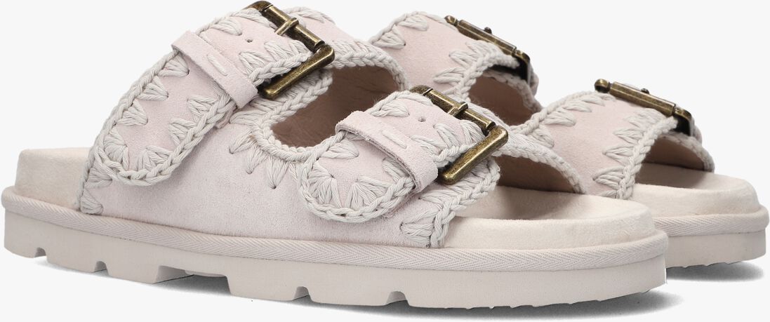 grijze mou slippers low bio sandal 2buckles monoch