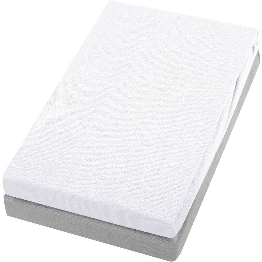 Alvi® Spannbettlaken Doppelpack weißsilber 40 x 90 cm