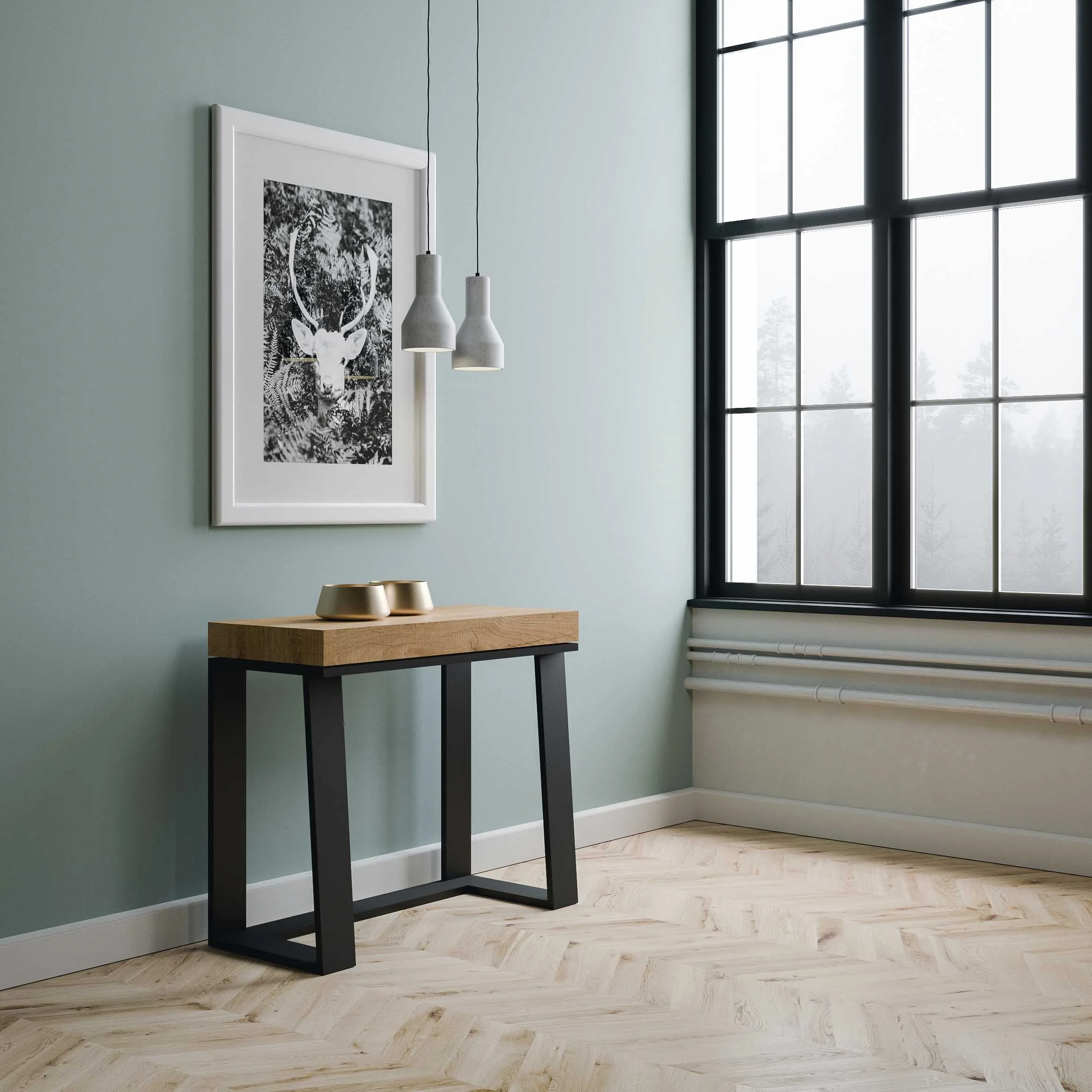 Table console extensible en bois 