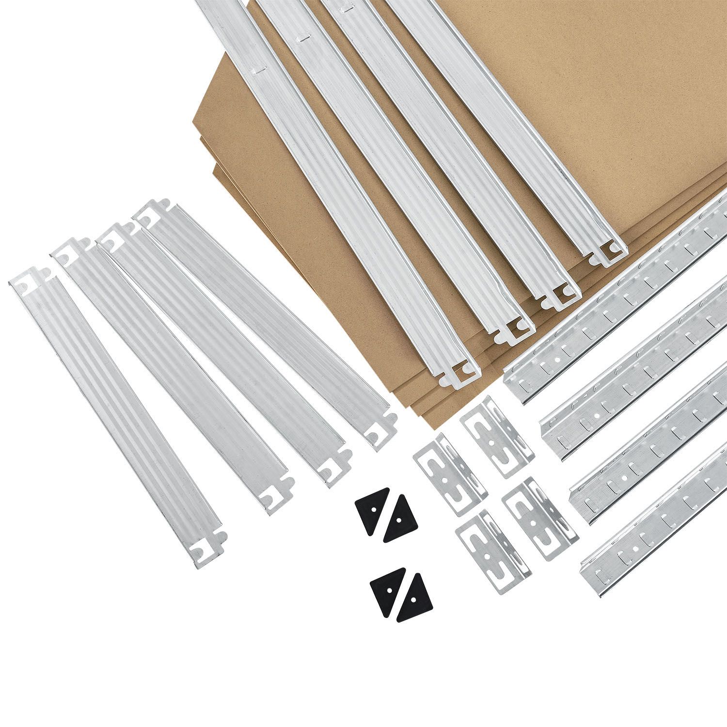 Juskys Lageregal Corner Easy 160 x 75 x 40-75 cm | 320 kg | 4 Böden | Schwerlastregal Metall