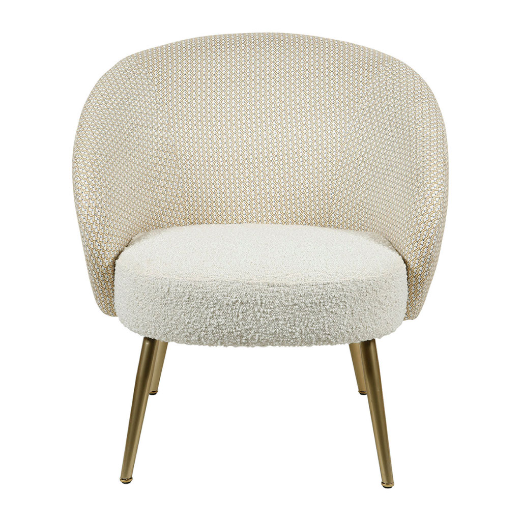 Fauteuil RAPHAEL blanc et beige 62.5x78x52cm