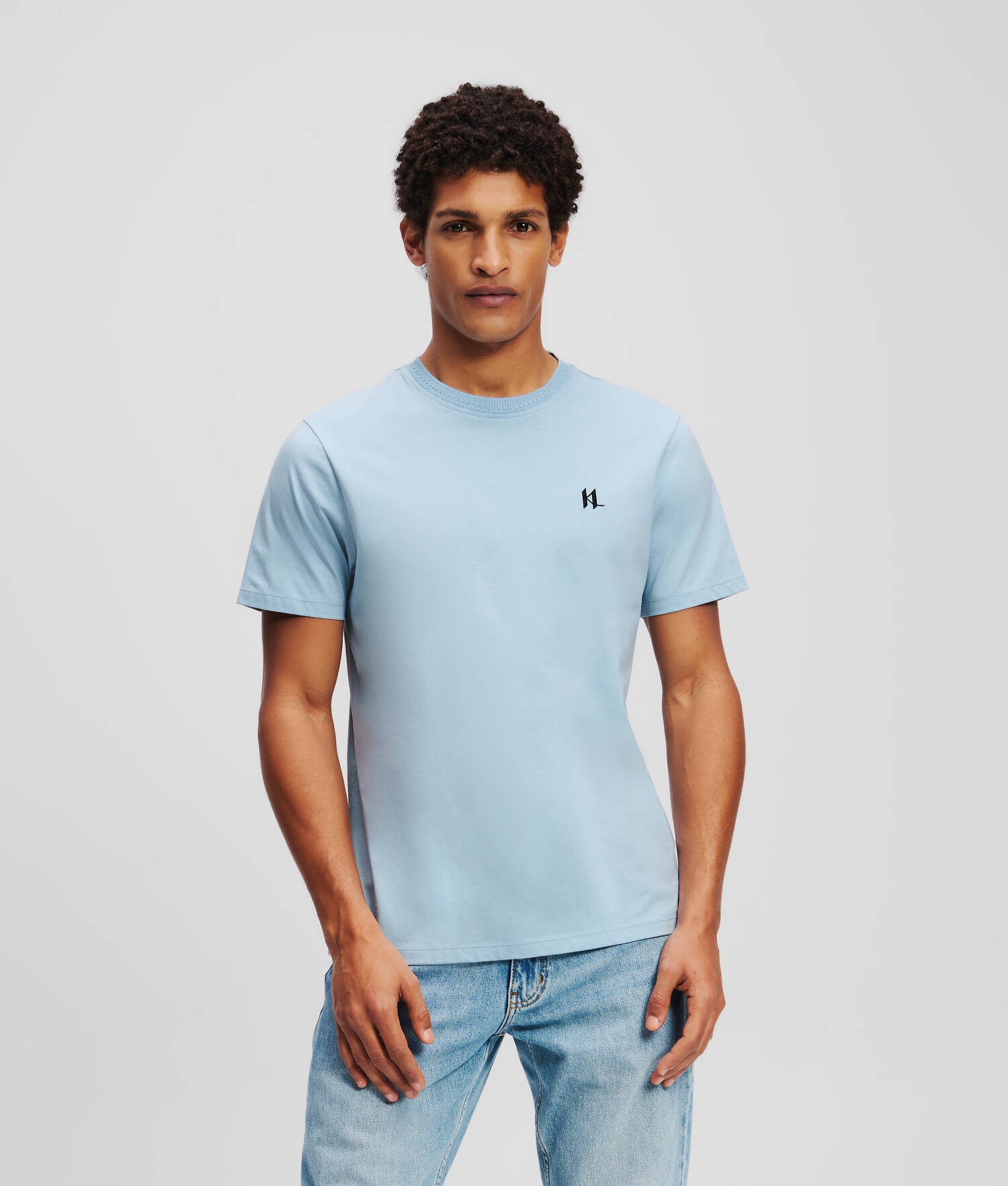 T-SHIRT KL MONOGRAM - Chambray doux