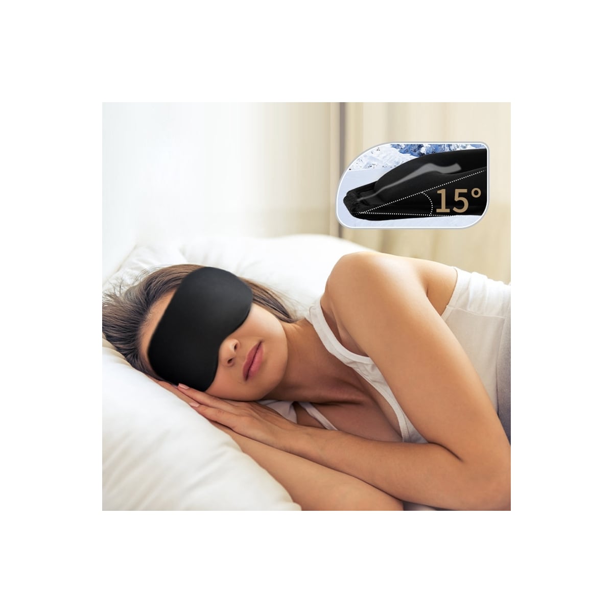 Ultra myk sovemaske Sort