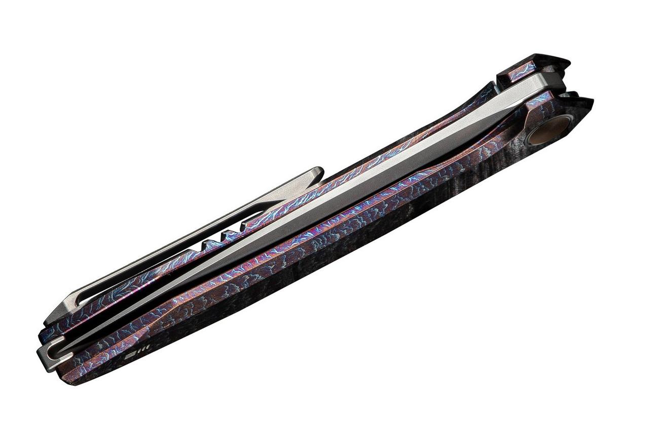WE Knife Acuminal WE23070-4 Bead Blasted Vanax, Flamed Titanium, zakmes