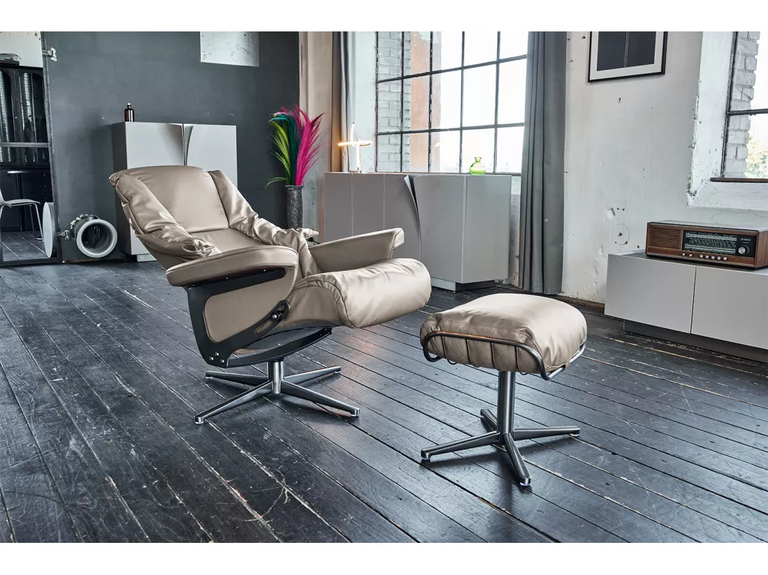 Fauteuil - gris clair cuir - MODO