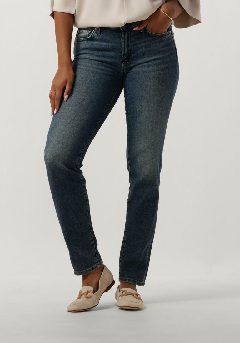 7 FOR ALL MANKIND donkerblauwe 7 for all mankind straight leg jeans roxanne luxe vintage sea level