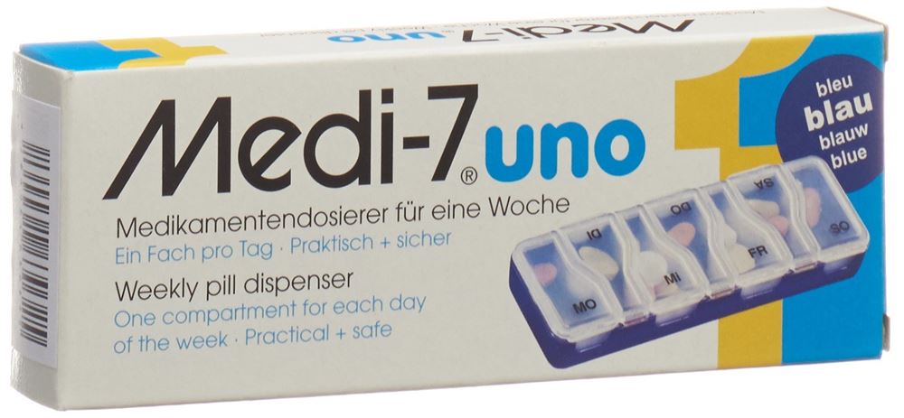 MEDI 7 Medikamentendosierer uno 7 Tage blau 1 Stk
