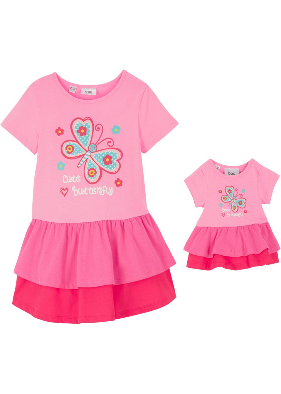 Robe fille et robe de poupée (Ens. 2 pces.) en coton