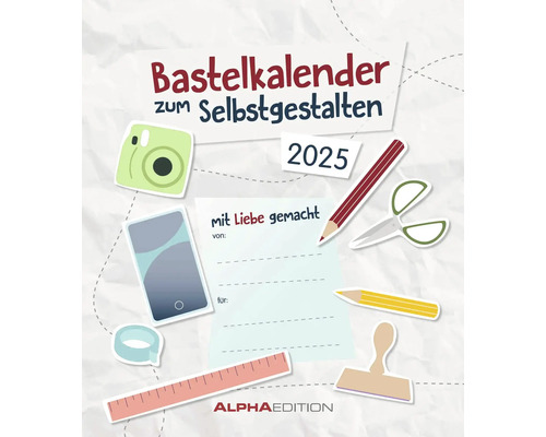 DIY knutselkalender om zelf te ontwerpen, wit, 2025, 21x24 cm