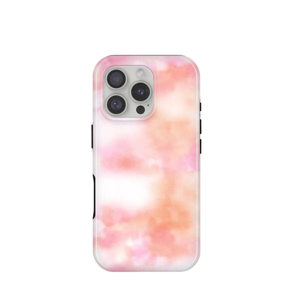 iPhone 16 Pro Hybrid (Kunststoff / Gummi) Hülle Wolkentanz - Pink