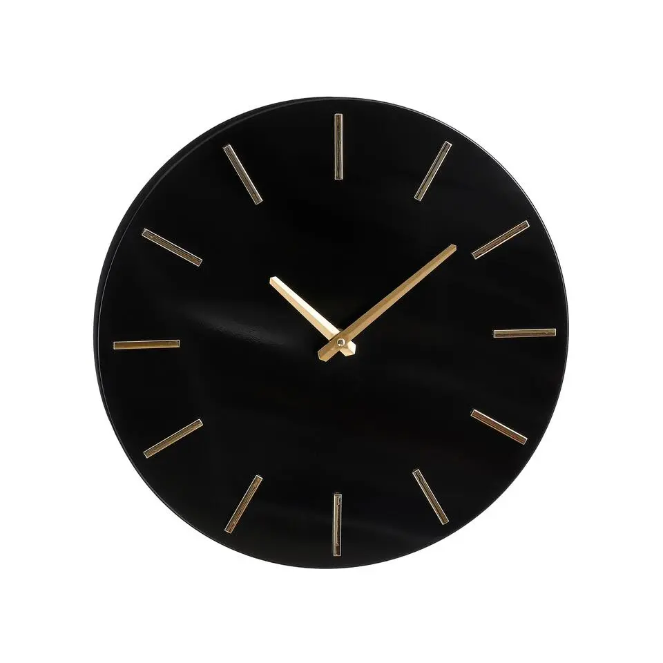 Mica Decorations Brixen Wandklok - Ø35,5 cm - Zwart