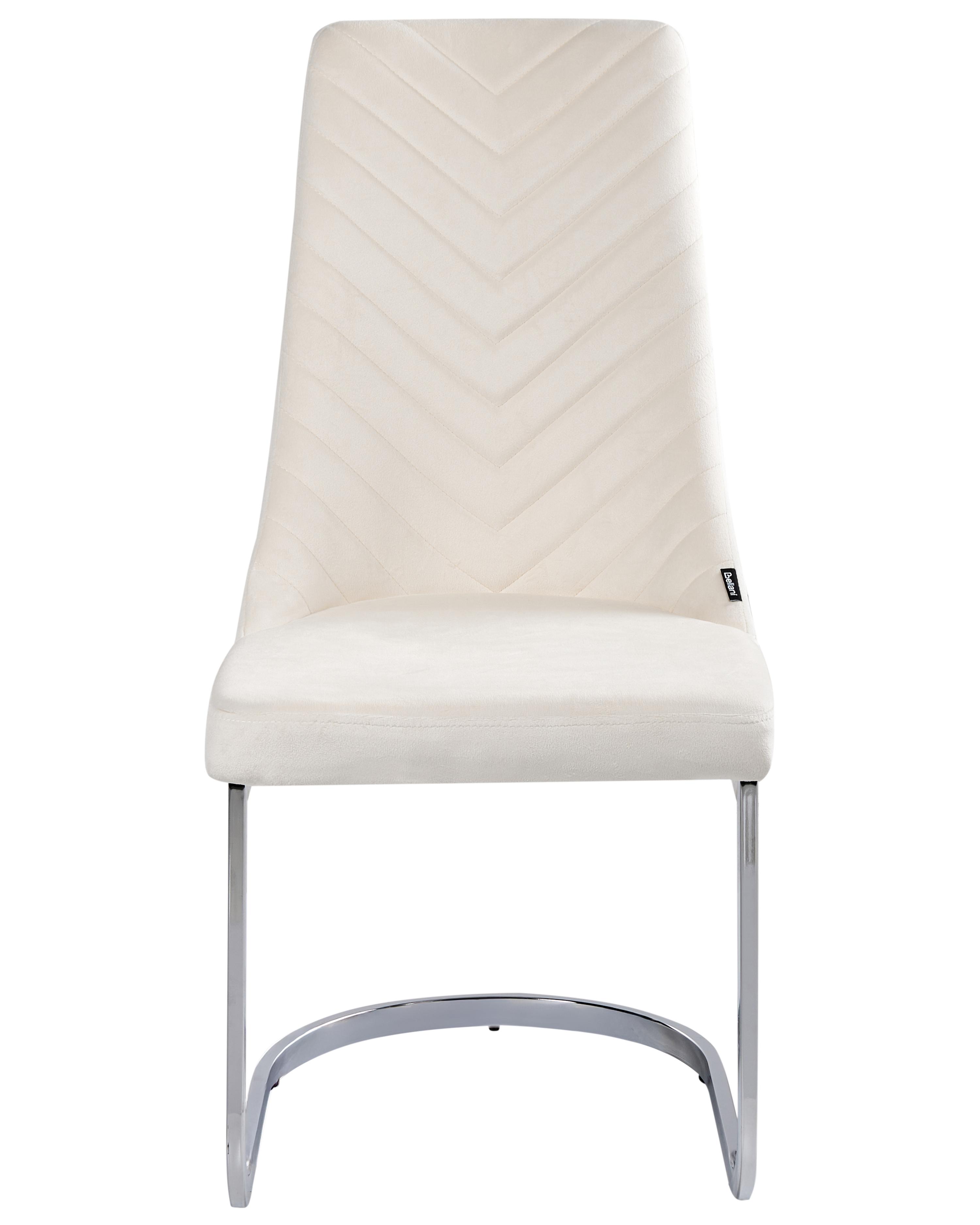 Set van 2 eetkamerstoelen ALTOONA Fluweel Gebroken wit