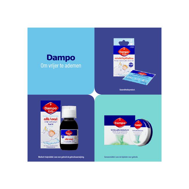 Dampo Kids Kindersiroop Alle Hoest + Vrije Luchtwegen Suikervrij 120 ML