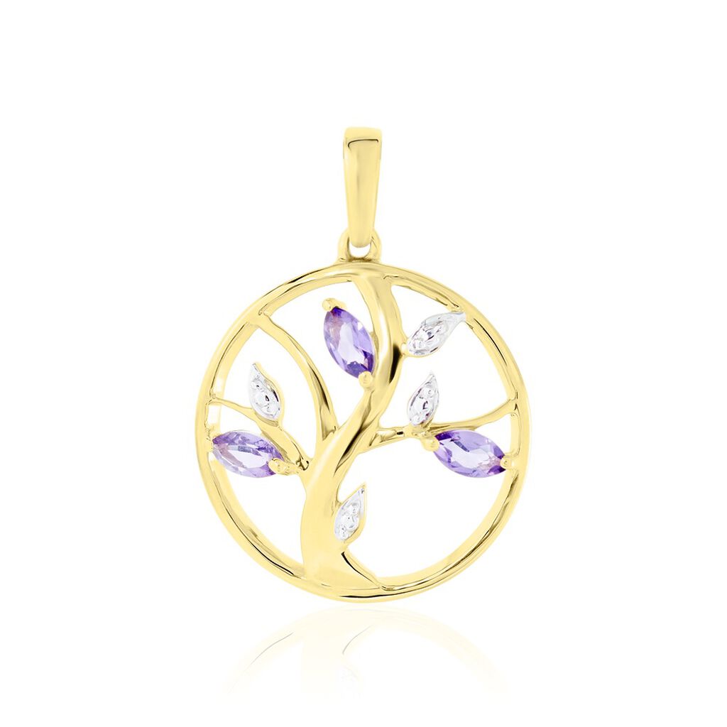 Pendentif Godolieba Or Jaune Amethyste Violet