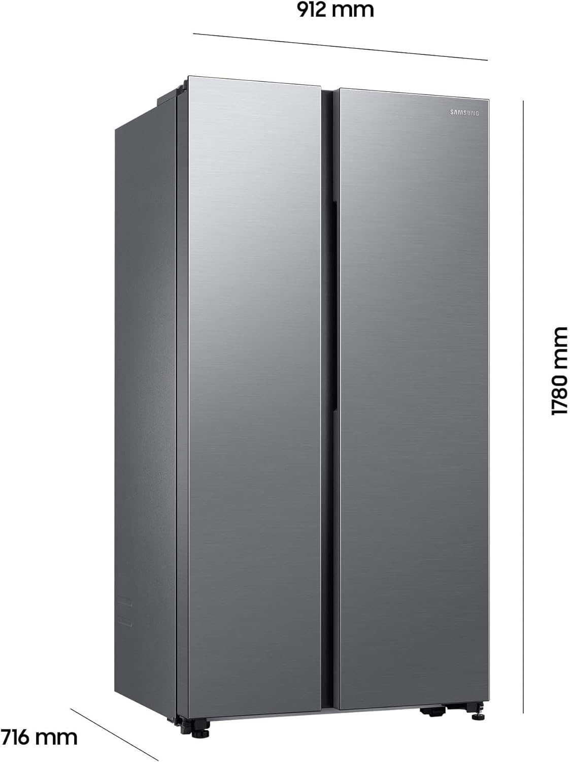 RS62DG5003S9EF Side-by-Side-Kühlschrank mit Gefrierfach, 178 cm, 628 l, SmartThings AI Energy Mode, Twist Ice Maker, SpaceMax, No Frost+, Edelstahl Look